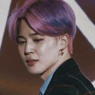 ❄️ cbff7509 Jimin kpop, певец, знаменитость, фиолетовые волосы, чимин, bts whatsapp sticker
