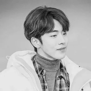 🔖 e2217a48 Person, Mann, Schauspieler, Porträt, Graustufen, Kopfschuss, Koreanisch, Berühmtheit telegram sticker