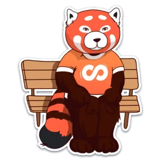 😐 c5c0e5b1 red panda, animal, cute, sitting, bench, sticker, mammal telegram sticker