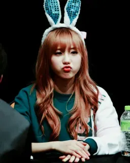 🌸 da17ad49 phụ nữ, cô gái, tai thỏ, dễ thương, chân dung, Hàn Quốc telegram sticker