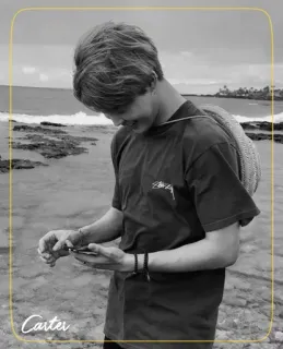 ◾️ 4b682951 Carter portrait, person, beach, black and white, lifestyle whatsapp sticker