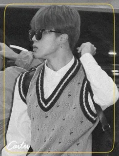 ◾️ e09c9995 Carter person, sunglasses, sweater vest, portrait, man, fashion, style whatsapp sticker