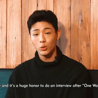 🎼 74569537 One Wa y and it's a huge honor to do an interview after "One Wa мужчина, интервью, портрет, в помещении telegram sticker