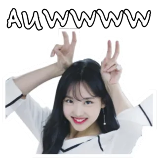 🐺 0ba22769 AUWWWW cute, girl, aegyo, kpop, asian whatsapp sticker