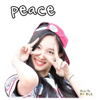 ✌️ bfae3ec3 peace peace, woman, girl, smile, happy, positive, gesture whatsapp sticker
