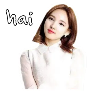 😆 c5dda621 hai woman, girl, hello, greeting, hai whatsapp sticker