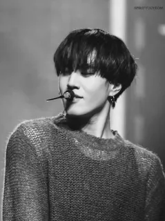 ▪️ 73694119 man, portrait, monochrome, kpop, singer, black and white telegram sticker