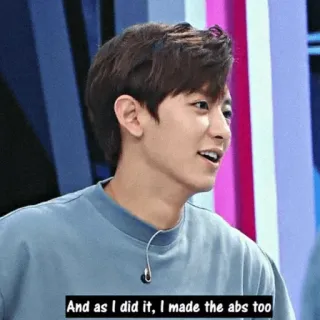 📏 9d7fbaad And as I did it, I made the abs too personne, abdos, parler, sourire telegram sticker