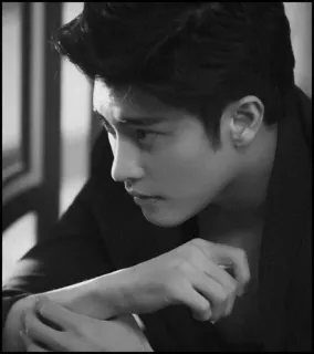 🌒 0622d666 Porträt, Mann, Schwarzweiß, Kopfbild, gutaussehend, ernst telegram sticker