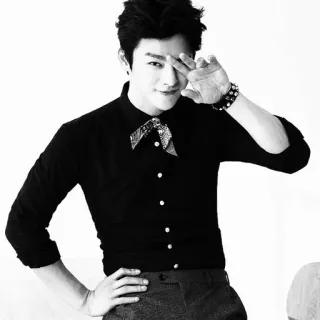 🕸 0d85276d мужчина, портрет, корейский, черно-белый, актер, мода telegram sticker