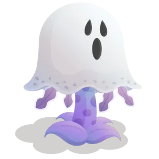 👻 100be646 幽灵, 植物, 蘑菇, 卡通, 怪物, 角色 telegram sticker