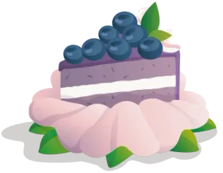 🍰 5d656851 蛋糕, 蓝莓, 甜点, 食物, 甜的, 糕点 telegram sticker