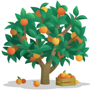 🍊 6836d9c4 水果, 橙子, 树, 植物, 食物, 花园, 自然 telegram sticker