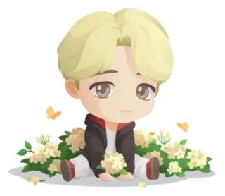 💜 6f7928cb 可爱, 插画, 角色, 花, 蝴蝶 telegram sticker