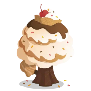 🍦 868449d3 冰淇淋, 甜点, 甜品, 食物, 甜筒, 樱桃, 彩虹糖 telegram sticker