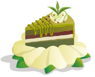 🍰 ba40a3f2 蛋糕, 食物, 甜点, 抹茶, 绿色, 切片 telegram sticker