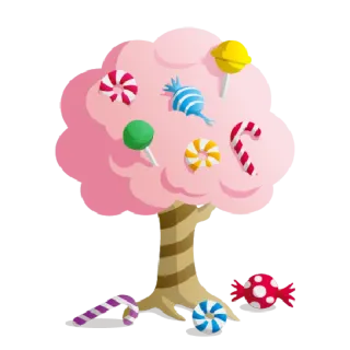 🍬 c542ff12 糖果, 树, 甜食, 棒棒糖, 拐杖糖, 甜点 telegram sticker