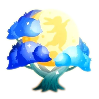 ❄️ c928b356 pohon, bulan, bintang, siluet, alam, malam, sihir telegram sticker