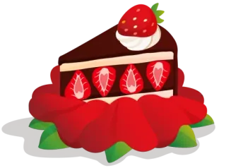 🍰 e93f87b4 kue, stroberi, hidangan penutup, cokelat, manis, makanan telegram sticker