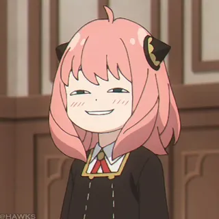 🍥 13ad7413 Anya Forger Spy x Family anime, spy x family, anya forger, kreskówka, różowe włosy, zarozumiały telegram sticker