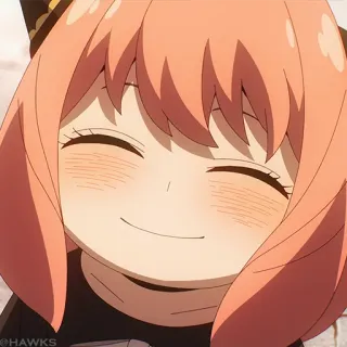 🍥 144233d0 Anya Forger Spy x Family Anime, Słodki, Uśmiechnięty, Kreskówka, Dziewczyna, Fałszerz telegram sticker