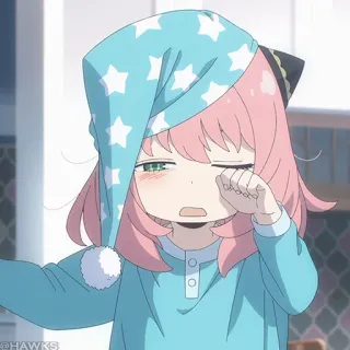 🍥 2da43c44 Anya Forger Spy x Family anime, kreskówka, Spy x Family, Anya Forger, śpiący, słodki telegram sticker