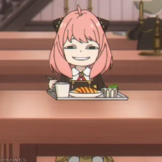 🍥 36520d5b Anya Forger Spy x Family Anime, Kreskówka, Jedzenie, Lunch, Postać, Słodkie telegram sticker