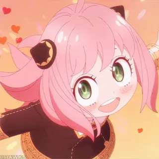 🍥 4b213b86 Anya Forger Spy × Family Anya Forger, Spy x Family, Anime, Postać, Różowe włosy, Słodkie telegram sticker