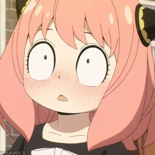 🍥 4b98f069 Anya Forger Spy x Family Anime, Anya, Spy x Family, Kreskówka, Słodkie, Zszokowany telegram sticker