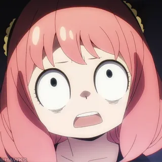 🍥 592b8d9e Anya Forger Spy x Family anime, kreskówka, spy x family, anya forger, reakcja, zszokowany, przestraszony telegram sticker