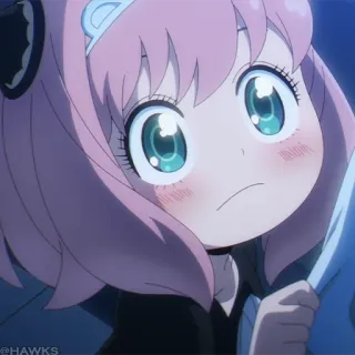 🍥 694e67c3 Anya Forger Spy x Family @HAWKS Anime, Kreskówka, Dziewczyna, Słodkie, Różowe włosy, Spy x Family telegram sticker