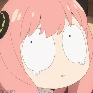 🍥 734e46d0 Anya Forger Spy x Family Anya, Spy x Family, anime, kreskówka, zszokowana, twarz telegram sticker