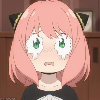 🍥 d207259e Anya Forger Spy x Family Anime, Dziewczyna, Płacząca, Spy x Family, Anya Forger, Emocjonalne telegram sticker