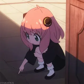 🍥 dfcc2fd0 Anya Spy x Family anime, kreskówka, dziewczyna, słodkie telegram sticker