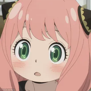🍥 fda77cff Anya Forger Spy x Family Anya, Spy x Family, anime, kreskówka, różowe włosy, słodki telegram sticker