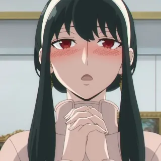 🥵 8de71e0a Yor Forger Spy x Family Anime, Spy x Family, Yor Forger, Kartun, Karakter, Khawatir, Malu telegram sticker