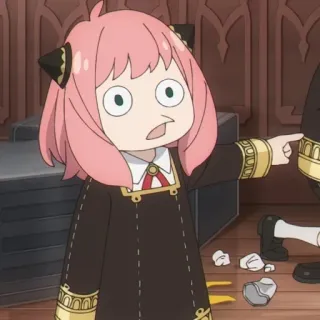 😵 97995695 Anya Forger Spy x Family Anime, Spy x Family, Anya Forger, Kartun, Lucu, Menunjuk telegram sticker
