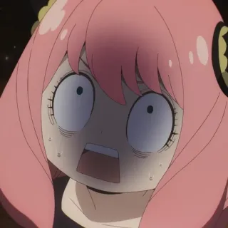 😨 9f1a4c66 Anya Forger Spy x Family Anime, Spy x Family, Anya Forger, terkejut, kartun, wajah lucu, ekspresi telegram sticker