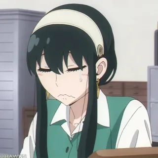 🗡 296e70a3 Yor Forger Spy x Family 애니메이션, 스파이 패밀리, 요르 포저, 울음, 슬픈 telegram sticker