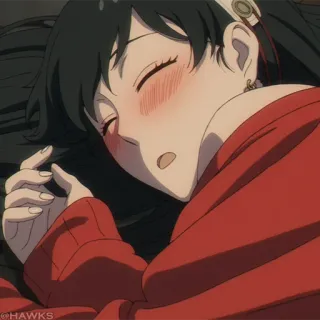 🗡 29c79fd3 Yor Forger Spy × Family 요르, 애니메이션, 스파이 패밀리, 귀여운, 자는 telegram sticker