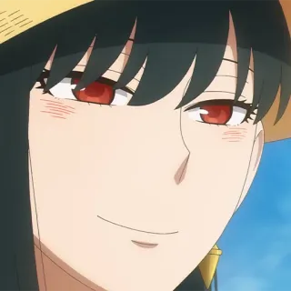 🗡 56bd44b7 Yor Forger Spy x Family 애니메이션, 요르 포저, 스파이 패밀리, 여자, 미소 telegram sticker