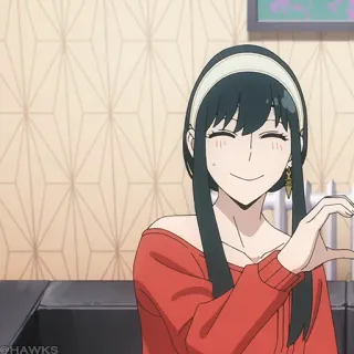 🗡 6293d913 Yor Forger Spy x Family 애니메이션, 요르 포저, 스파이 패밀리, 하트, 만화 telegram sticker