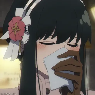 🗡 6ddf8f1b Yor Forger Spy × Family 애니메이션, 요르 포저, 스파이 패밀리, 슬픈, 울음, 휴지 telegram sticker