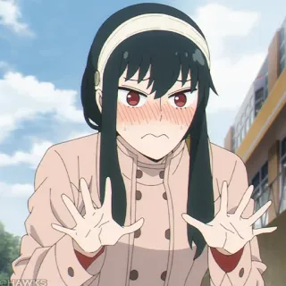 🗡 879a95b4 Yor Forger Spy x Family 애니메이션, 요르 포저, 스파이 패밀리, 홍조, 만화 telegram sticker