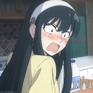 🗡 892a001b Yor Forger Spy x Family 애니메이션, 요르 포저, 스파이 패밀리, 충격, 놀람 telegram sticker