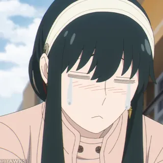 🗡 b429e532 Yor Forger Spy x Family 애니메이션, 슬픈, 우는, 요르, 포저, 스파이 패밀리 telegram sticker