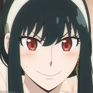 🗡 bf1b110c Yor Forger Spy × Family 애니메이션, 요르 포저, 스파이 패밀리, 캐릭터, 여자, 미소 telegram sticker