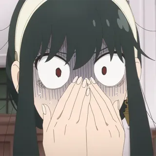 🗡 c7236725 Yor Forger Spy × Family 애니메이션, 무서워, 요르 포저, 스파이 패밀리, 충격, 놀람 telegram sticker