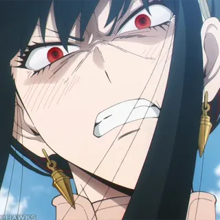 🗡 da546125 Yor Forger Spy x Family 애니메이션, 스파이 패밀리, 요르 포저, 화난 telegram sticker