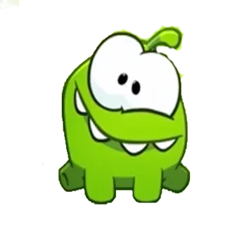😍 597aa30d Om Nom Cut the Rope gra wideo, potwór, słodki, zielony, kreskówka telegram sticker